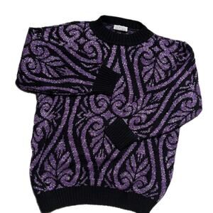 Black and purple glittery 3/4 slleve sweater (m)